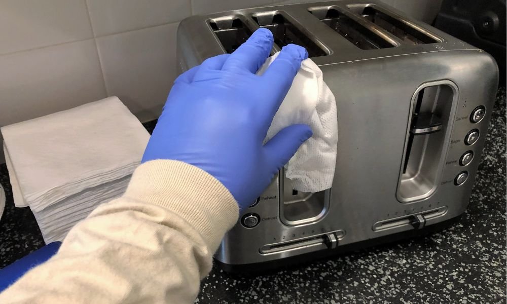 how to clean a toaster oven inside